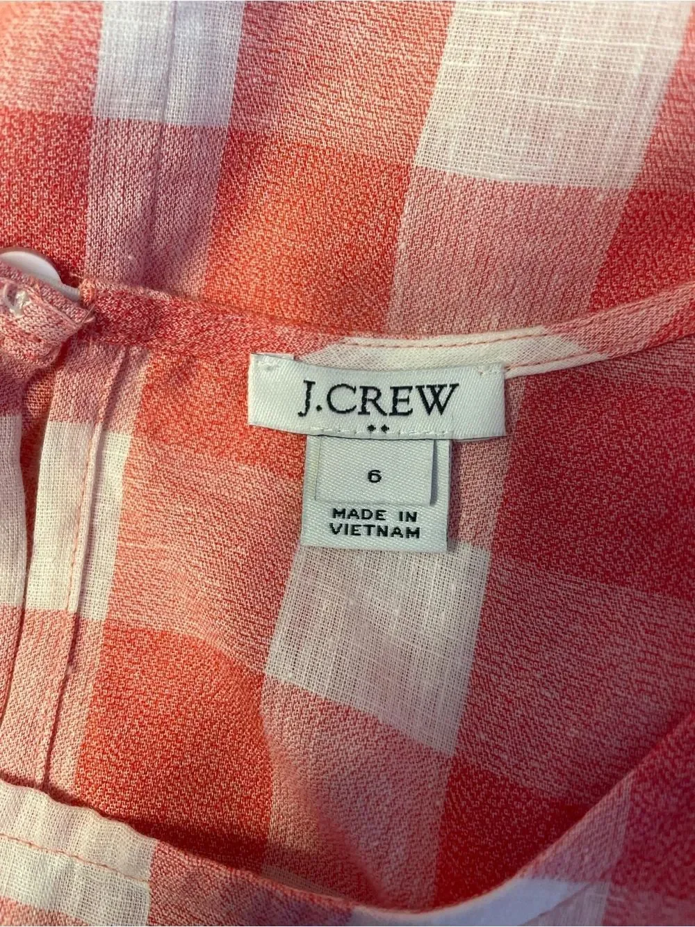 J. Crew Gingham Tie Bow Tank Top Sleeveless 6